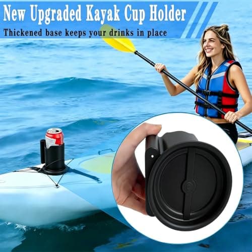 WEZKYLCG Upgraded Kayak Cup and Phone Holder, Heavy Duty Paddleboard Cup Holder, Thickened Base Stable Paddle Board Accessories for SUPs, Canoes, Surfboards, Boats(Black) - Thumbnail 2