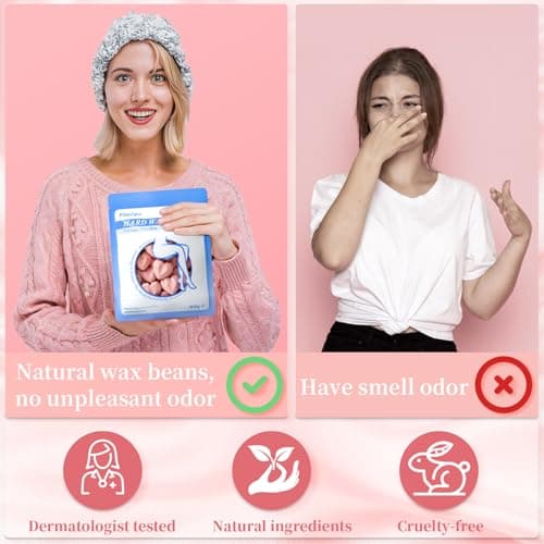 Chulan Wax Beads for Hair Removal-Sensitive Skin Formula-14.1oz Hypoallergenic Hard Waxing Bead for Face Body, Large Heart Professional Wax Beans for Coarse Hair, Brazilian, Bikini, Facial, Leg, Pink - Thumbnail 4