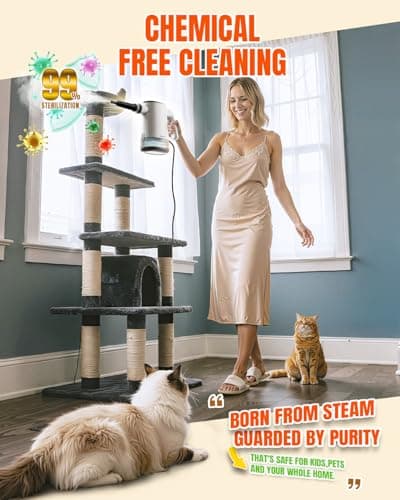 TEEVOGO Handheld Steam Cleaner, Pressurized 15s Instant Heat Steam Cleaner for Home, Upgrade 650ML Tank, Lightweight Portable Steamer for Cleaning Kitchen, Grout, Furniture, Couch, Car and Bathroom - Thumbnail 6