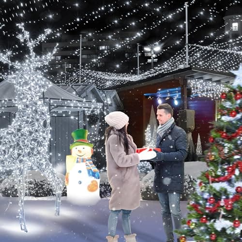 KNONEW 600ft 1500 LED String Lights Outdoor Christmas Lights 8 Modes & Timer Fairy Light Plug in Waterproof LED String Lights for Xmas Yard Tree Wedding Party Holiday Decorations (Cool White) - Thumbnail 6