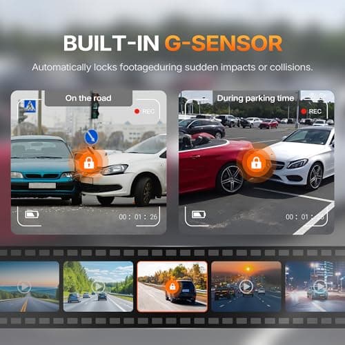 4K+1080P Dash Cam Front and Rear,FHD Wireless Dual Dashcam for Cars,Hardwire,HDR Night Vision,24H Parking Mode,5G WiFi & GPS,Car Battery Protection,Hardwire Kit,128GB Card - Thumbnail 4