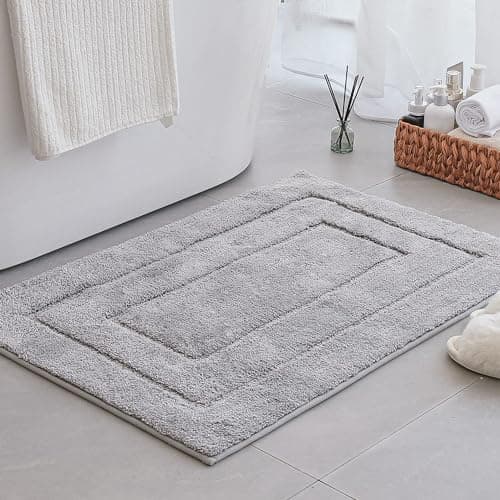 GRANNY SAYS Gray Bathroom Rugs, Bath Mats for Bathroom Non-Slip, Super Soft and Water Absorbent, Microfiber Bath Rugs, Machine Wash Dry, Large Bath Rugs for Bath Floor, Tub and Shower 36" x 24" - Image 1