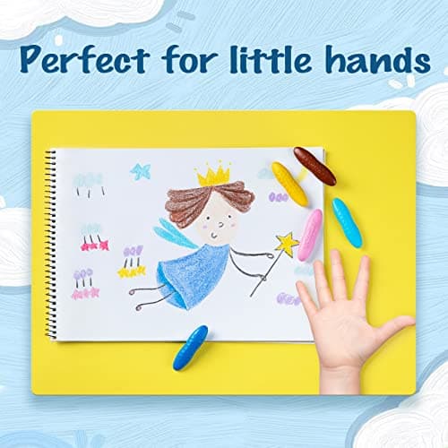 YPLUS Coloring Set for Kids with 24 Crayons 3 Coloring Books, Toddler Painting Kit Peanut Crayon Drawing Books, Washbale Non Toxic Art Craft Supplies for 1-3, 2-4, 4-6 - Thumbnail 3