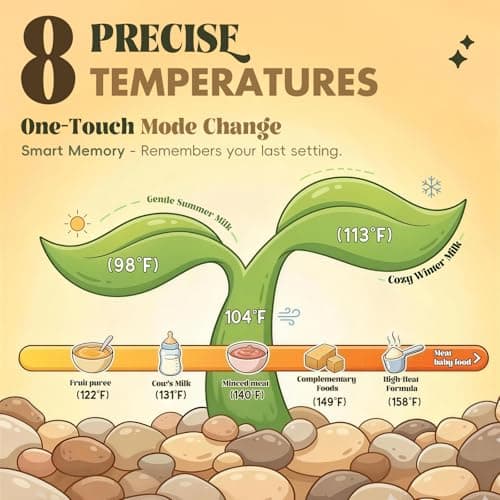 Portable Bottle Warmer for Travel, 120W Fast Heating, Easy to Clean& 8-Temperature Portable Milk Warmer for Babies and Infants,24-Hour Keep-Warm for Baby Formula, Breast Milk & Waterm,Green - Thumbnail 6