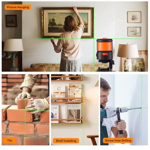 Laser Level with Tripod, LP LEIPOR Green Cross Line Lazer Leveler Tool for Picture Hanging Construction Floor Tile Wall Home Renovation, Indoor Project, Battery Included - Thumbnail 5