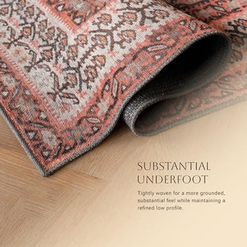KNOTTING MATTERS Knot in Line 7’6” x 9’6” Area Rug – Warm Taupe & Clay Heritage Flatweave, Low-Pile – Easy Clean Area Rug – Perfect for Living Room, Dining Room, Bedroom – Pet & Kid Friendly - Thumbnail 3