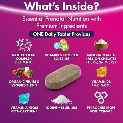 ILIVA Prenatal Vitamins for Women- Sophisticated Folate and 18 Vitamins and Minerals for Neural Tube Support & Fetal Brain Development, Gluten-Free, Dairy-Free & Soy-Free - 30 Capsules - 30 Servings - Thumbnail 2