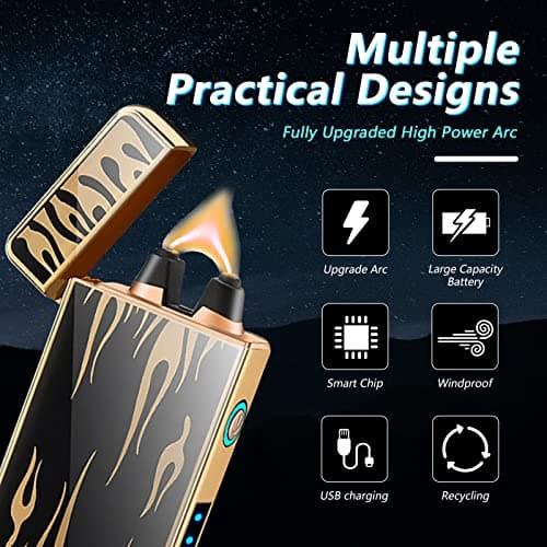 BABOBIU Electric Lighter Plasma Lighter Flameless Windproof Rechargeable USB Lighter with Type-C Fast Charging Gift for Men, Women (Flame) - Thumbnail 2
