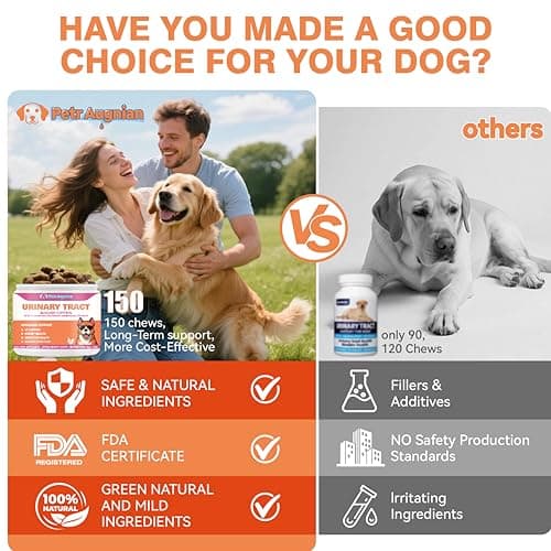 Dog Urinary Tract Supplement & Natural UTI Medicine Cranberry & D-Mannose -Kidney+Bladder Support - Best Prevention Incontinence & Bladder Stones-Cranberry Supplement - 150 Chews - Thumbnail 6