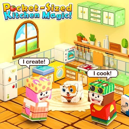 Gooidea Magnetic Blocks - 2-in-1 Magnetic Building Blocks, Creative Building Craft, Sensory Clicking & Rustling, Travel Toys, Kids Toys Games, Pocket-Sized Kitchen Magic Display - Thumbnail 3