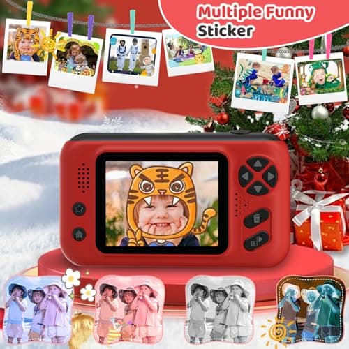 Makolle Kids Camera for Girls, mini Camera for Childrens Age 3-8, Red - Thumbnail 4