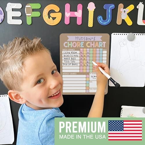 Hadley Designs Magnetic Chore Chart for Kids Multiple Kids – Dry Erase Chores Chart for Adults and Teens, Responsibility Task List for Family, Fridge Task Board Tracker at Home, Kraft Chore Board - Thumbnail 5