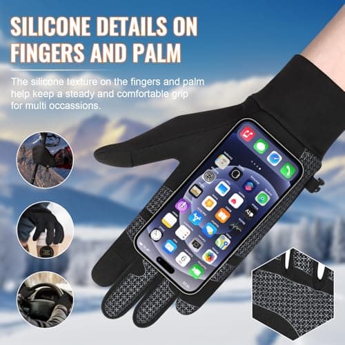 Cevapro Winter Gloves Men Women, Touchscreen Warm Running Gloves Windproof Thermal for Cold Weather Cycling Driving Hiking - Thumbnail 3