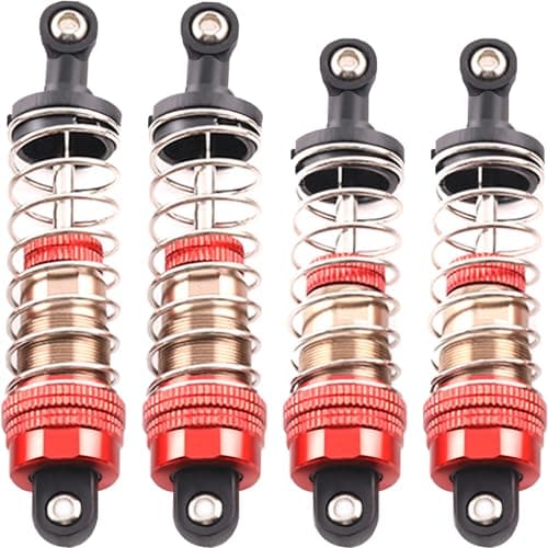 Oil-Fill Shock Absorbers for 1/14 1/16 1/12 RC Cars, 75mm & 81mm Hydraulic Suspension Kit, DIY Refillable Dampers with Alloy Body, Compatible for MJX, HSP, WLtoys, SCY, FMS, Traxxas (Oil Not Included)