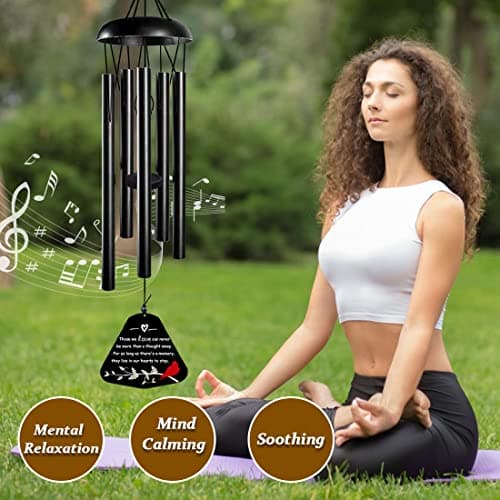 Memorial Wind Chimes,Sympathy Gift for Loss of Mother Father,30inch Sympathy Windchimes for Loss of Loved One,Cardinal Wind Chimes Outdoors Decor - Thumbnail 4