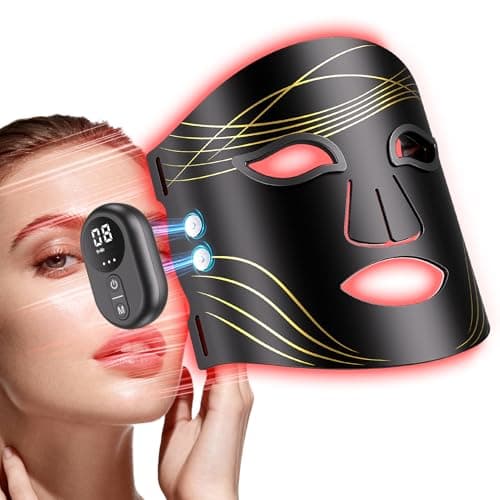 Cordless Red Light Therapy Mask for Face,Red Light Therapy Mask with 4 Modes Light, 850NM Infrared, 272 LED Beads, Dual Digital Remote Control, Portable LED Face Mask for Home & Travel - Image 1