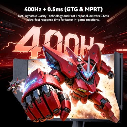 KTC 25M1 400Hz Gaming Monitor 240Hz, FHD 24.1 inch Fast TN Monitor with Shielding Hood, 0.5ms GTG, Adaptive Sync, VESA Support, Height Pivot Swivel Tilt Adjustable - Thumbnail 2