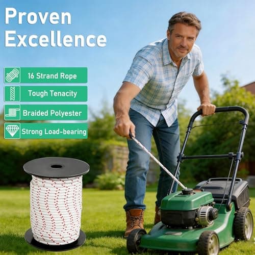 Alrhipvm Pull Cord Rope 100ft x 1/8"(3mm), Recoil Starter Rope Pull String for Small Engine, Pull Rope for Lawn Mower Generator Chainsaw Trimmer Edger Brush Cutter - Thumbnail 3