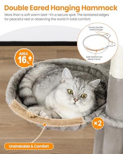 84 Inch XXL Cat Tree, Extra Tall Giant Cat Tower for Indoor Large Adult - Thumbnail 4