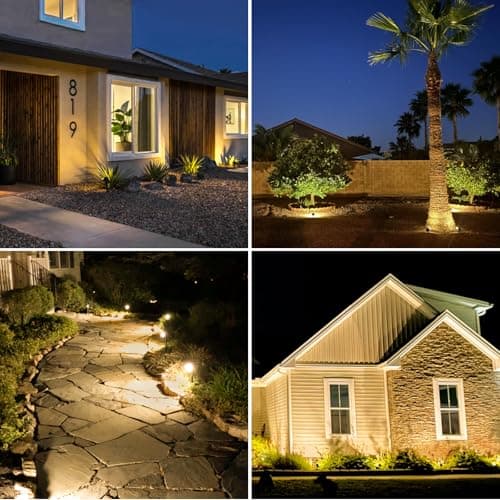 MinPea 8 Pack Solar Spot Lights Outdoor, 2-in-1 Solar Lights Outdoor Waterproof IP65, Solar Powered Landscape Spotlights 3 Modes for Yard Garden Pathway Driveway Tree(Warm White) - Thumbnail 3