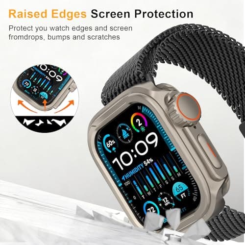 SDOCEBF Aluminum Alloy Case for Apple Watch SE 3/2/1, Series 6/5/4 44mm, Rugged Metal Bumper with Ceramic Back Cover, Shockproof Protective Case for iWatch 44mm, Titanium - Thumbnail 5