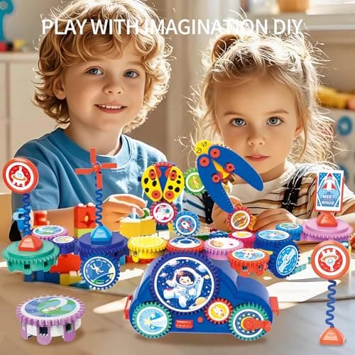 STEM Learning Gears Toys for Boys Girls Age 3+ Years old, Toddler Engineers Building Toy Set for 3-5, 30Pcs Educational Construction Toy Set for Kids, Birthday Gift for Kid Toys, Kindergarten Science - Thumbnail 5