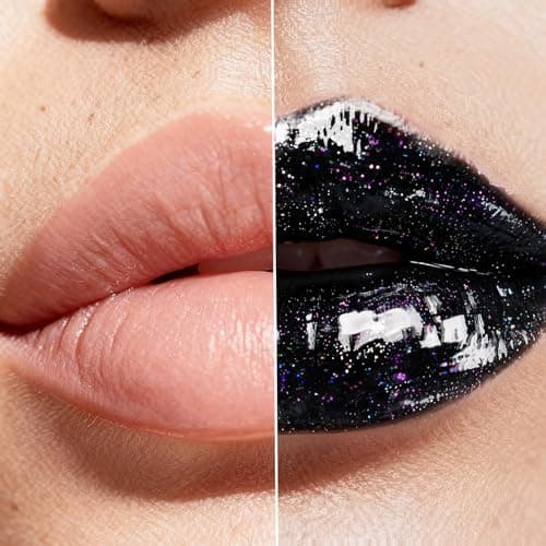 HECI BEAUTY Glitter Lip Gloss, Hydrating High Shine Lipgloss for Women, Non-Sticky Plumping Lip Oil with Vitamin E, Long Lasting Shimmer Finish for Daily Makeup, Midnight Black, 0.21 fl oz - Thumbnail 5