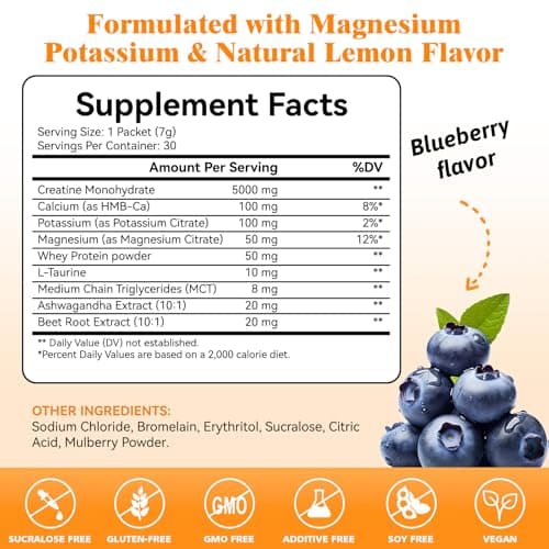 HEALOADING Creatine Monohydrate Powder with Whey Protein: Creatine HMB Micronized Powder for Men & Women, Fast Absorption for Athletic Performance & Muscle Support - 30 Packets - Thumbnail 2