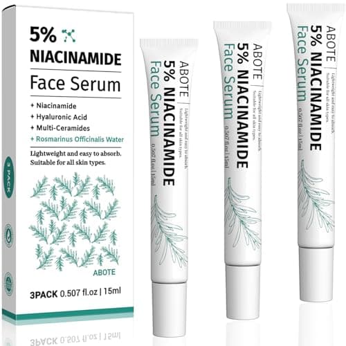 Travel Skincare 5% Niacinamide Serum with 4% Rosemary Extracts - Deep Hydration, Soothes Skin, Enhances Elasticity (3Pack 0.507 fl.oz | 15ml)