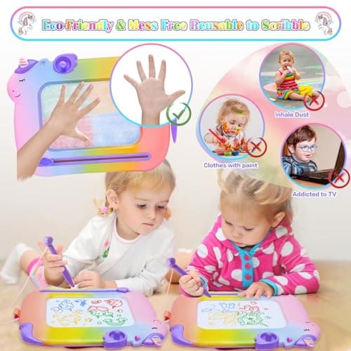 MEJCFARI Toddler Toys 3,Magnetic Drawing Board Baby Toys,Toddler Girl Boy Toy Writing Doodle Board,Learning Educational Kids Toy 3 Year Old Girls Boys Christmas Birthday Gifts - Thumbnail 4