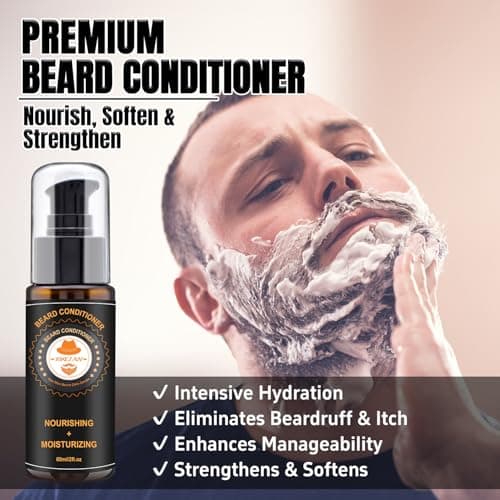XIKEZAN Beard Kit for Men Grooming & Care w/Beard Conditioner, Wash, Oil, Balm, Brush, Comb,Birthday Fathers Valentines Gifts for Men Him Dad Husband Boyfriend Mens Christmas Stocking Stuffers - Thumbnail 4