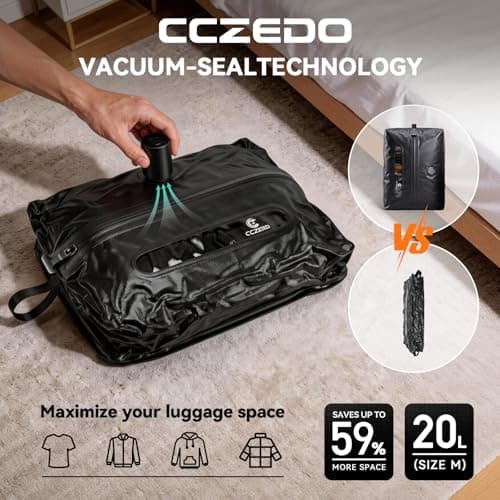 Vacuum Bags For Travel With Pump, 4-Pack Compression Organizer Set, Space-Saving For Carry-On Luggage, Includes Storage For Clothes, Shoes & Toiletries - Thumbnail 4