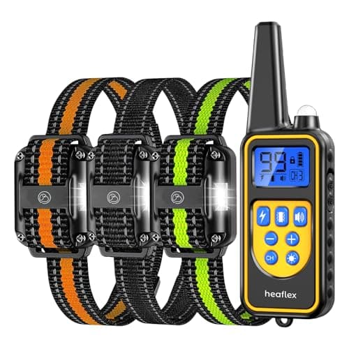 Heaflex Dog Shock Collar with Remote, Dog Training Electric Collar, Waterproof Rechargeable, 1640ft Dog Shock Collar with LED Light, Beep, Vibration, Shock for Medium/Large 3 Electronic Collars Dogs - Image 1