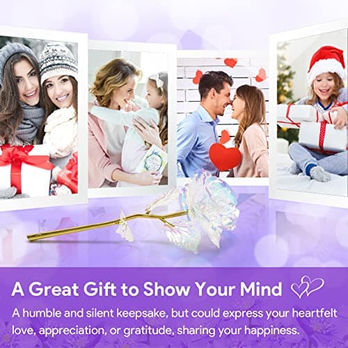 Mothers Day Mom Gifts for Women Grandma, Birthday Gifts for Women Girlfriend, Galaxy Rose Forever Flowers with Vase Base Eternal Crystal Roses Valentine Gifts for Grandma Wife Sister Daughter - Thumbnail 3