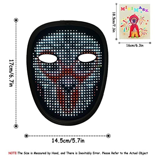 Led Mask Light Up Mask Gesture Sensing, Halloween Christmas Boys Toy Gift - Thumbnail 4