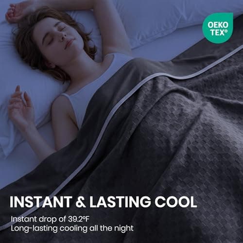 Topcee Cooling Blanket Full Size- 60"x90" Summer Cooling Blanket for Hot Sleepers Arc-Chill Q-Max >0.45 Cool Fiber for Night Sweats, Soft Lightweight Sofa Blankets for Kid Adults - Thumbnail 2
