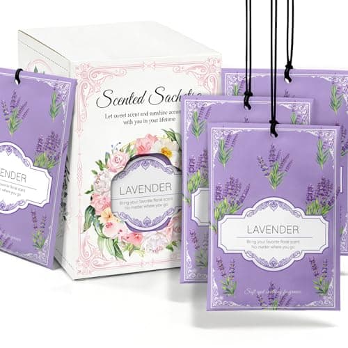 YAXUNDZ Lavender Sachets for Drawers and Closets - 12 Pack Long Lasting Odor Eliminator Bags, Natural Fresh Scent for Wardrobe, Storage, Car & Home, Air Freshener Sachets