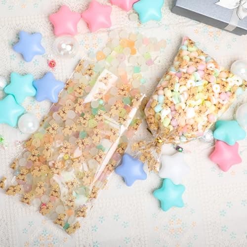 Docvania Clear Bear Cellophane Treat Bags Plastic Gift Bag 100 pcs 7 X 12 Clear Bear Cookie Bags with Ties Goodie Candy Bag Suitable for Birthday, Baby Shower , Boy Girl Party Favors ,Valentine's Day, and Holiday Parties - Thumbnail 5
