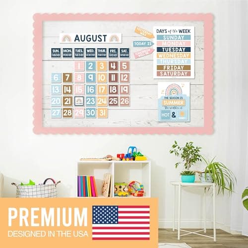 Hadley Designs Classroom Calendar Set Bulletin Board Decorations - Boho School Calendar for Classroom Decor, Kindergarten Preschool Elementary Teacher Must Haves, Homeschool & Daycare Essentials - Thumbnail 2