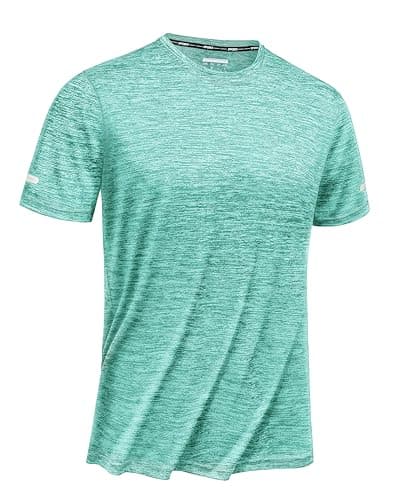 TACVASEN Men's Athletic Shirts & Tees Gym Shirts for Men Workout Short Sleeve Quick Dry Running Dry Fit Shirts for Men Performance Tee Shirt Men Light Green - Image 1