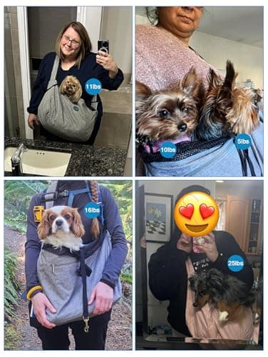 Ownpets Pet Sling Carrier, Fits 15 to 25lbs Extra-Large Dog/Cat Sling Carrier Reversible and Hands-Free Dog Bag with Adjustable Strap and Pocket Shoulder Pad for Outdoor Travel Hiking - Thumbnail 5