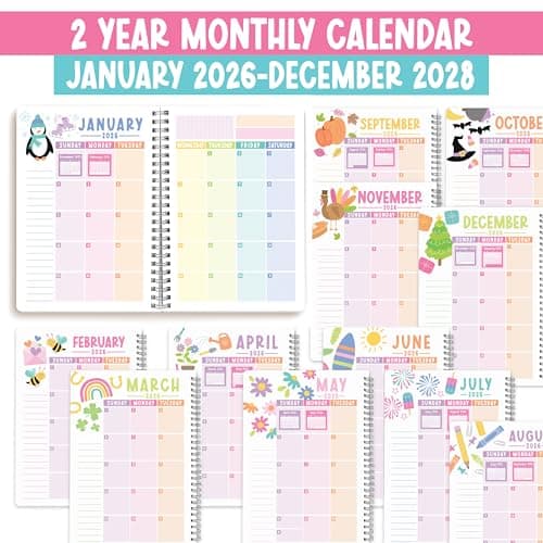 2026-2027 Monthly Planner - 2 Year Monthly Planner 2026-2027, Month Calendar Planners from Jan 2026 to Dec 2027, 26-27 Academic Planners for School, Cute Planning Supplies for Home & Office - Thumbnail 3