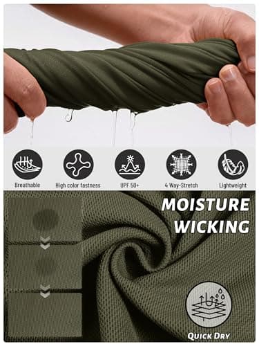 TACVASEN Polo Shirts for Men Dry Fit Short Sleeve Performance Collared Shirt Light UPF 50+ Tactical Work Golf Polos Army Green, M - Thumbnail 5