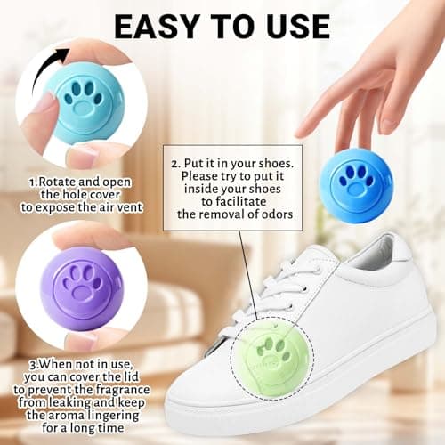 STRN Sneaker Deodorizer Balls 12 Packs, Linen & Lavender & Jasmine & Baby powder Scent Shoe Odor Elimination Long-lasting Freshness Scented Plastic Ball for Sneakers Gym, Bags, Cars and Small Spaces - Thumbnail 3