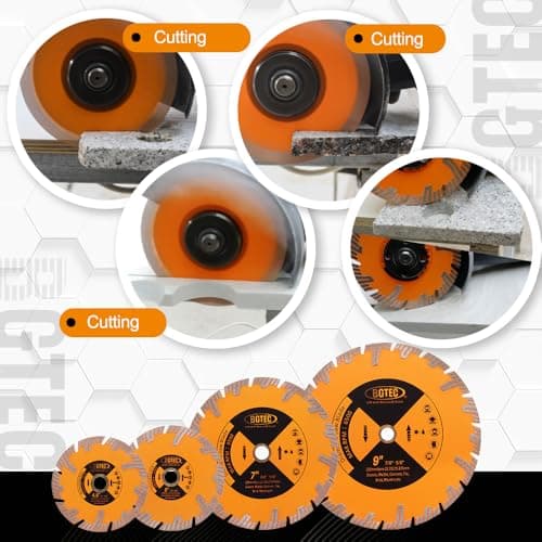 BGTEC Diamond Saw Blade, 9"/230mm Granite Cutting Disc for Circular Saw Cutting Marble, Concrete,Masonry,Ceramic,Porcelain - Thumbnail 3