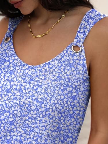 ANRABESS Womens Summer Dresses Sleeveless Beach Cover Ups Swimsuit Casual Sundress 2026 Boho Cruise Vacation Tank Short Dress Blue Floral X-Large - Thumbnail 6
