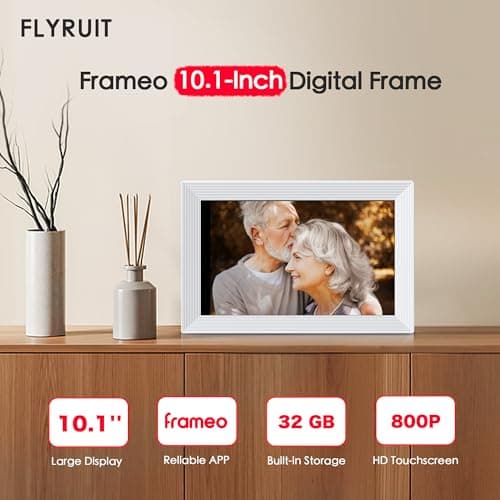 Digital Picture Frame, 10.1 inch Frameo Digital Frame WiFi, 1280 * 800 IPS HD Touchscreen, 32GB Storage, Instant Share Pictures Video, Smart Photo Frame Electronic, Gifts for Mom, House Warming - Thumbnail 2