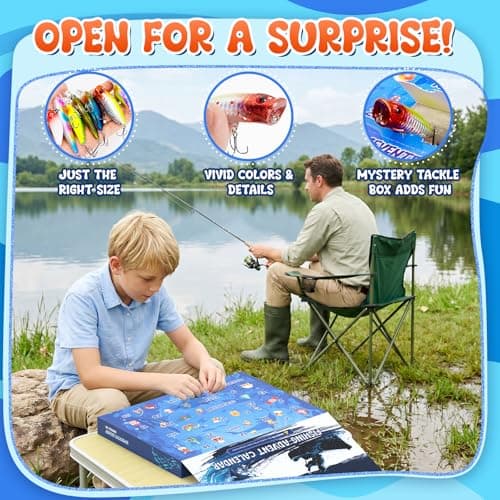 25 in 1 Fishing Lures Kit, Surprise Fishing Bait Set with Poppers, Minnows, Crankbait, Frogs & Shrimp, Freshwater Fish Tackle Gear Gifts for Men Father Husband - Thumbnail 6