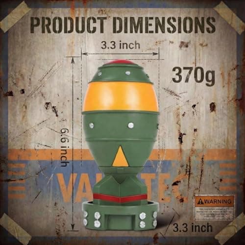 maozyiltle Mini Nuke, Fall Out Merchandise - Nuclear Bomb Statue, Unique Collectible Desk Decor Prop for Fans & Gamers on Valentine's Day, Easter & Birthday(Green) - Thumbnail 4