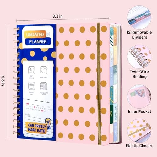 FLYING EAGLE Undated Work Planner, Pink - Thumbnail 4